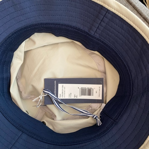Vineyard Vines Beige and Navy OTG Bucket Hat Size M/L NWT - Picture 5 of 7
